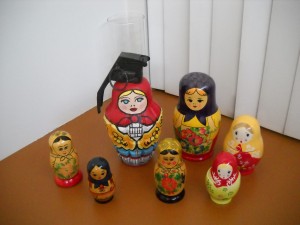 All the matryoshka dolls together